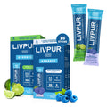 LIVPUR Electrolyte Hydration Powder, Cool Lime & Blue Raspberry, 16 Sticks