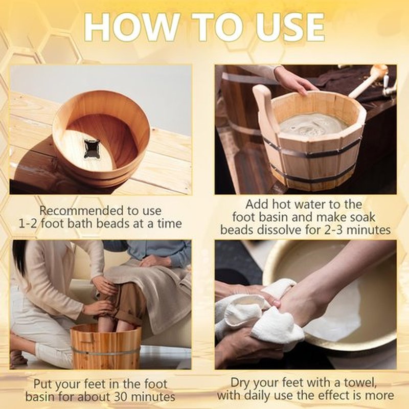 Bee Venom Foot Soak Beads, L-ymphatic Drainage & Foot Soak Beads for Foot Soaking Tub Pedicure Relief Foot (2Pack-14Pcs)