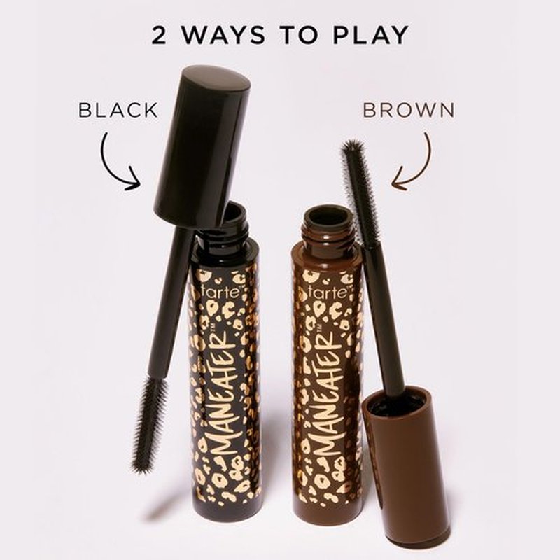 tarte maneater mascara – Extreme Curl, Instant Volume & Length, 16HR Ultra-Creamy Longwear Eye Makeup, Cruelty-Free, travel size, black