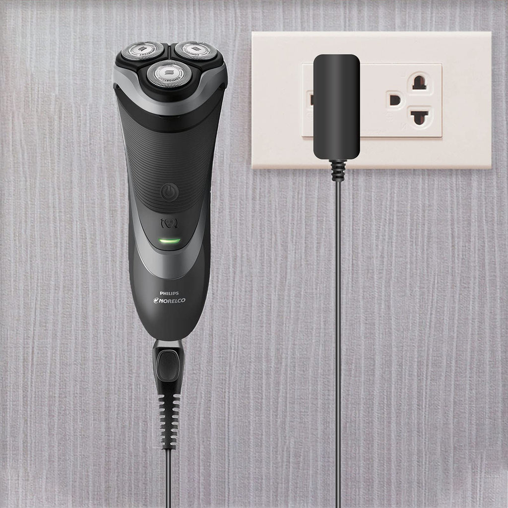 Electric Shaver Power Cord Compatible with Philips Norelco HQ8505 7000 5000 3000 Series Electric Shaver Aquatec Arcitec Multigroom Beard Trimmer & More 15V AC Portable Power Supply Cord