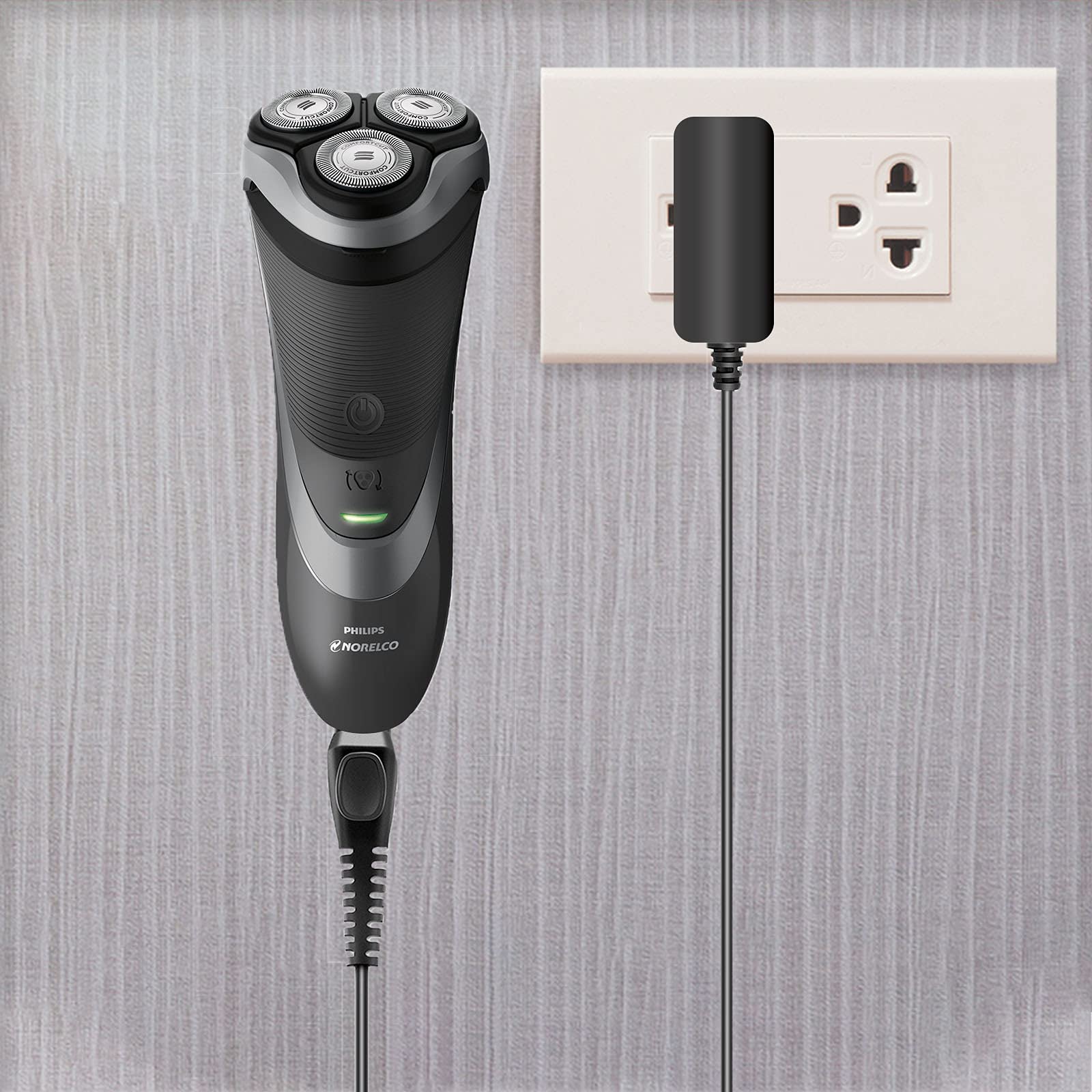 Electric Shaver Power Cord Compatible with Philips Norelco HQ8505 7000 5000 3000 Series Electric Shaver Aquatec Arcitec Multigroom Beard Trimmer & More 15V AC Portable Power Supply Cord