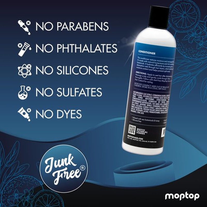 MopTop Salon Daily Conditioner - Color Safe Moisturizer for Dry, Damaged Hair | Sulfate & Paraben Free, 12oz