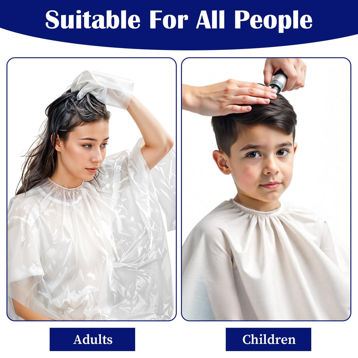 20pcs Disposable Salon Cape Waterproof Hair Cutting Color Cape For Hairs Stylist 39 X 39 In Disposable Barber Capes PE Hairs Dye And Styling Bibs For Home And Salon Use Makeup