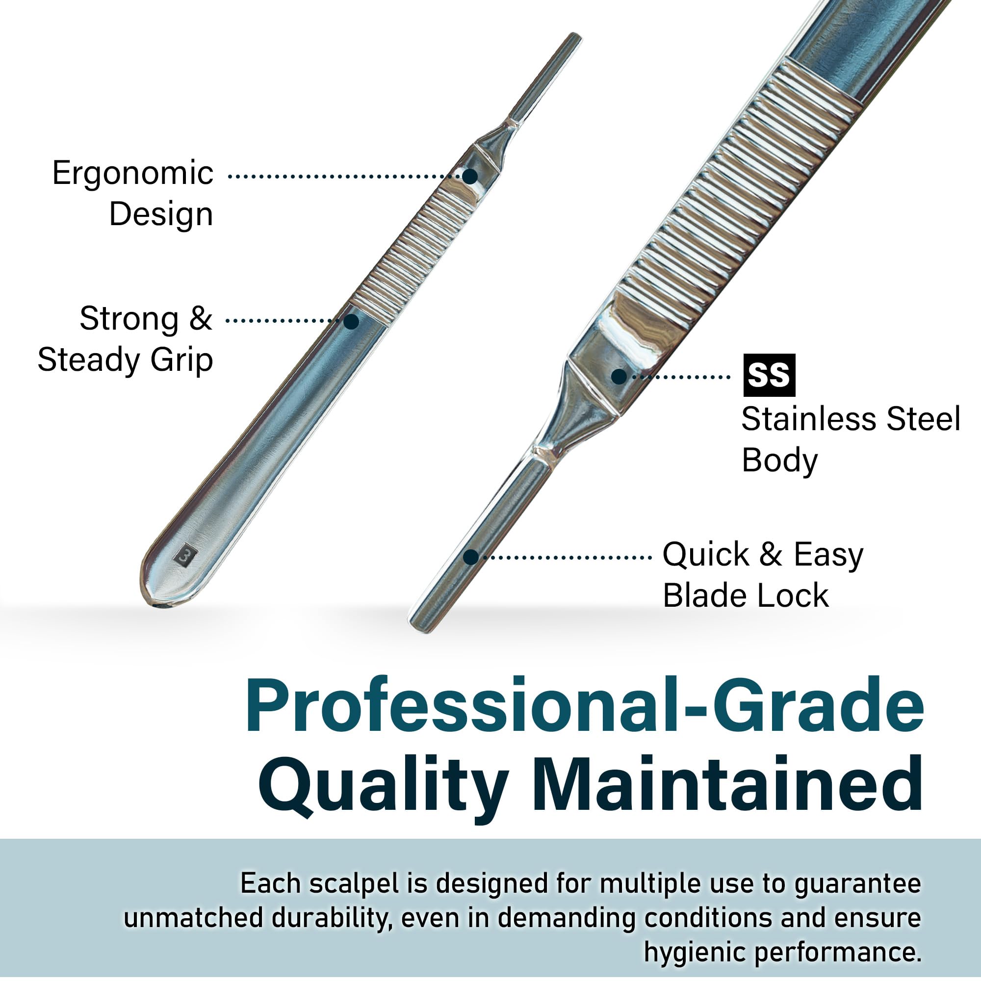 Pack of 2 Stainless Steel Scalpel Handle #3 – Dermaplane Handles