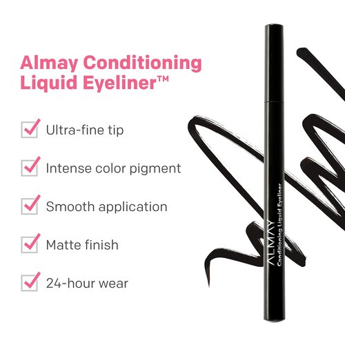 Almay Conditioning Liquid Eyeliner, Longwearing, Waterproof, Hydrating (Packaging May Vary), 30 Navy, 0.03 fl oz