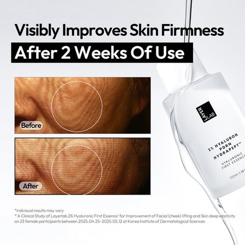 LAYERLAB Hyaluronic First Essence with PDRN & Peptides | Korean Skin Booster to Hydrate, Amplify Skincare Routine | 2% Triple Hyaluronic Acid Prep Essence for Face | 3.38 fl. oz.