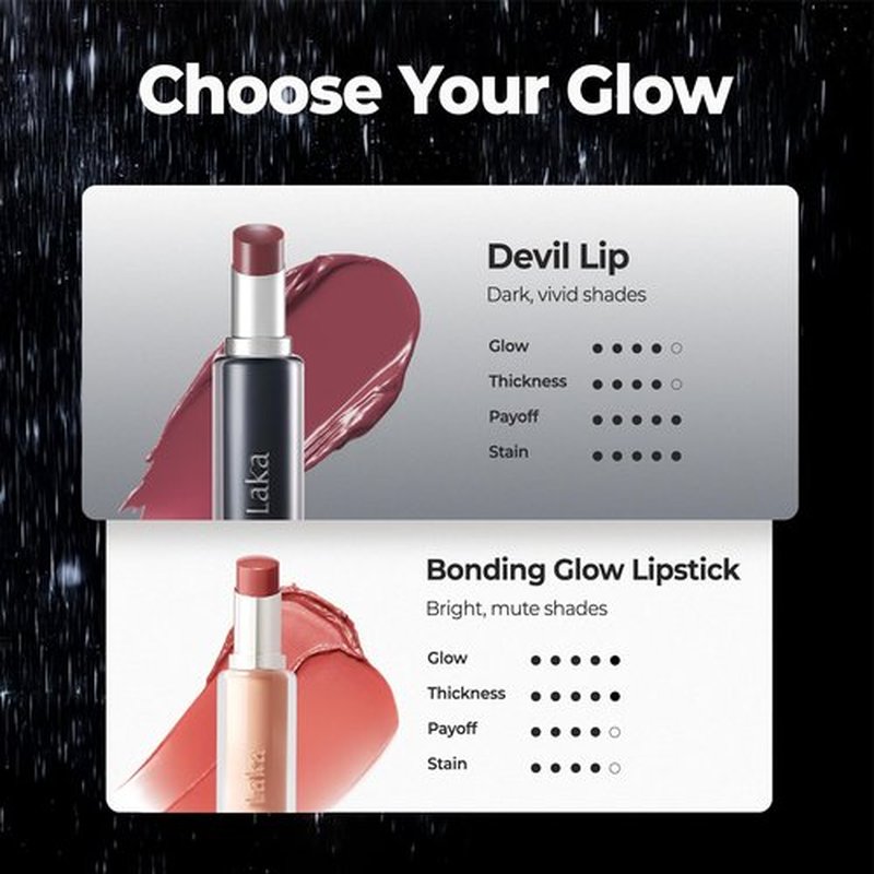 Laka Devil Lip, 3.7g/0.13oz, Vivid color Lipstick, Long-Lasting Bold Stian, Hydrating & Melting Glow with Non-Creasing, K-Beauty (#801 MurMur)