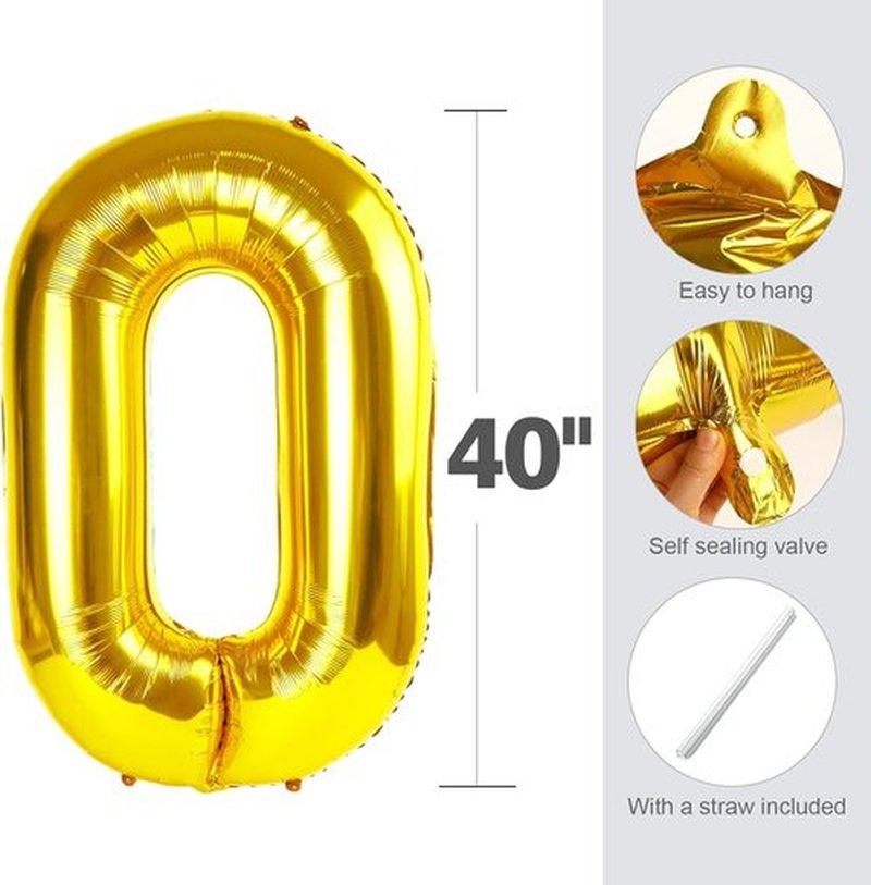 Regine Switzerland 40-Inch Gold Number 27 Balloons - Perfect for Birthdays, Weddings & Celebrations