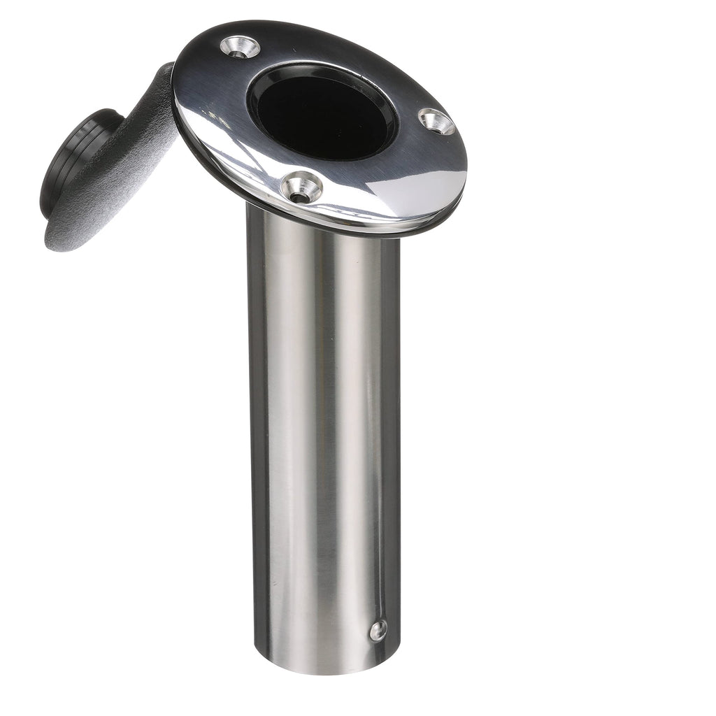 Attwood 66364-7 Stainless Steel Flush Mount Rod Holder, 2-Inch Diameter, 7 ½ Inches Long, 0-Degree Top Flange, Open Base End
