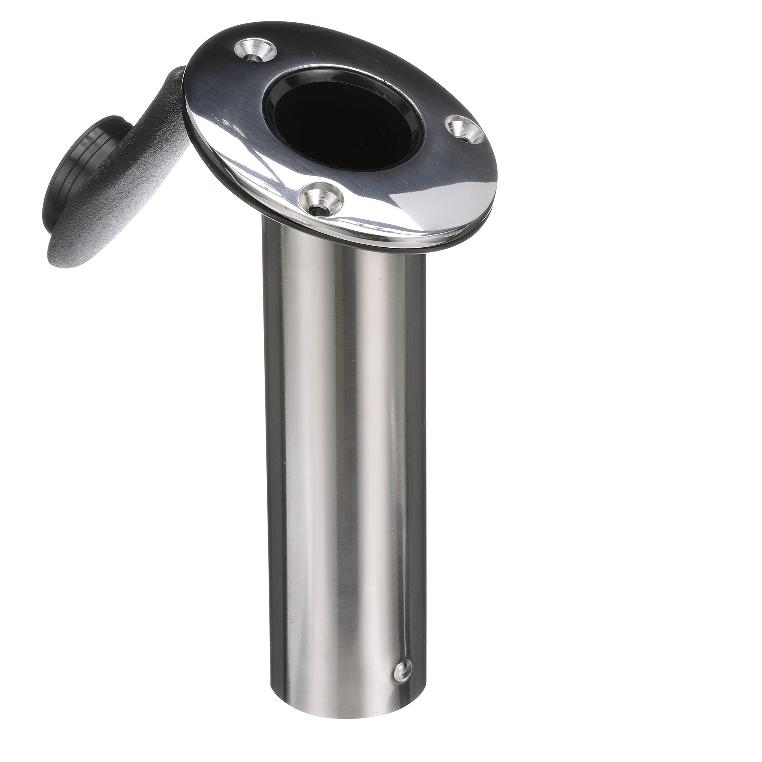 Attwood 66364-7 Stainless Steel Flush Mount Rod Holder, 2-Inch Diameter, 7 ½ Inches Long, 0-Degree Top Flange, Open Base End