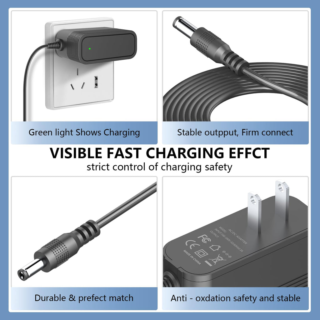 VOJSALDR 36V Charger for 29.6V Cordless Vacuum Cleaner Replacement for SMOTURE VAC01 & SunSare X7A 550W 45KPA Cordless Stick Vacuum Cleaner Charger Adapter