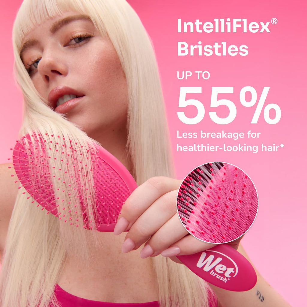 Wet Brush Paddle Detangler Hair Brush - Ultra-Soft IntelliFlex Bristles | AquaVent Design for All Hair Types