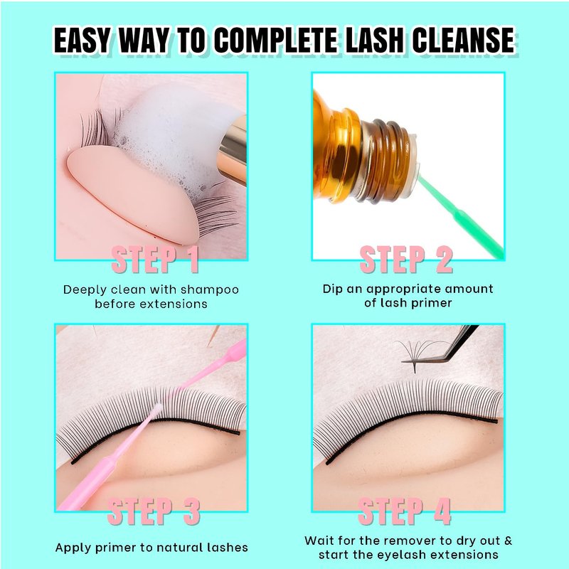 VAVALASH Lash Primer for Lash Extensions 15 ML Eyelash Extension Primer Increase Adhesive Bonding Power Easily Removes Proteins and Oils for Longer Lash Lasting Professional Use Only(15ML)