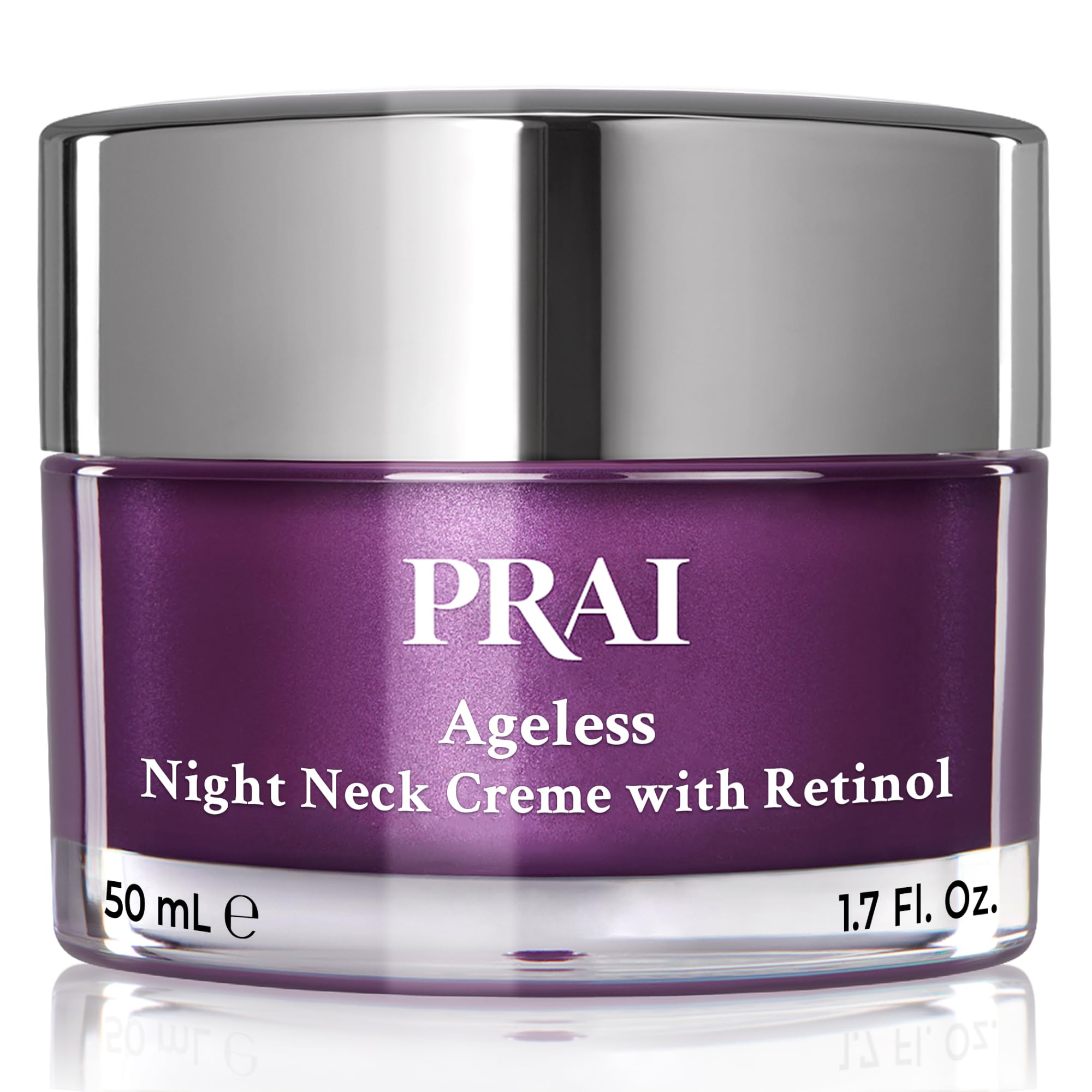 PRAI Beauty Ageless Throat & Decolletage Night Creme | Neck Firming Cream For Overnight Use | Cruelty & Paraben-Free Neck Tightening Cream with Retinol | Neck Cream for Tightening and Firming | 1.7 Oz