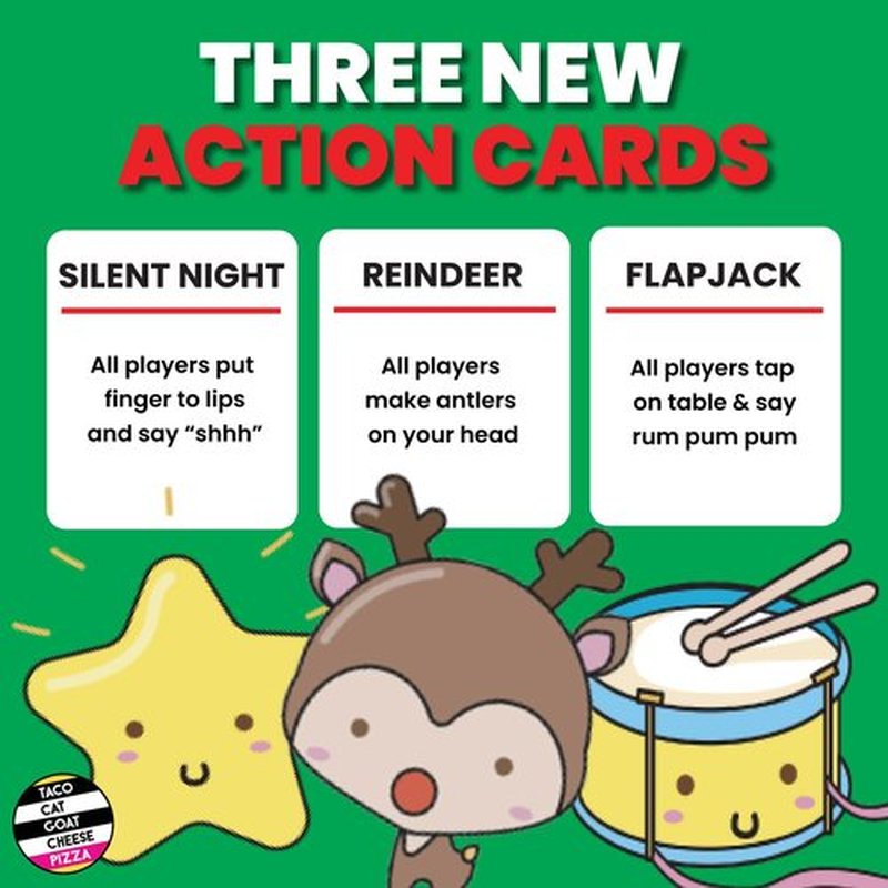 Taco Cat Goat Cheese Pizza - Santa Cookie Elf Candy Snowman Holiday Card Game | Fun for 2-8 Players, Perfect for Stockings & Gifts