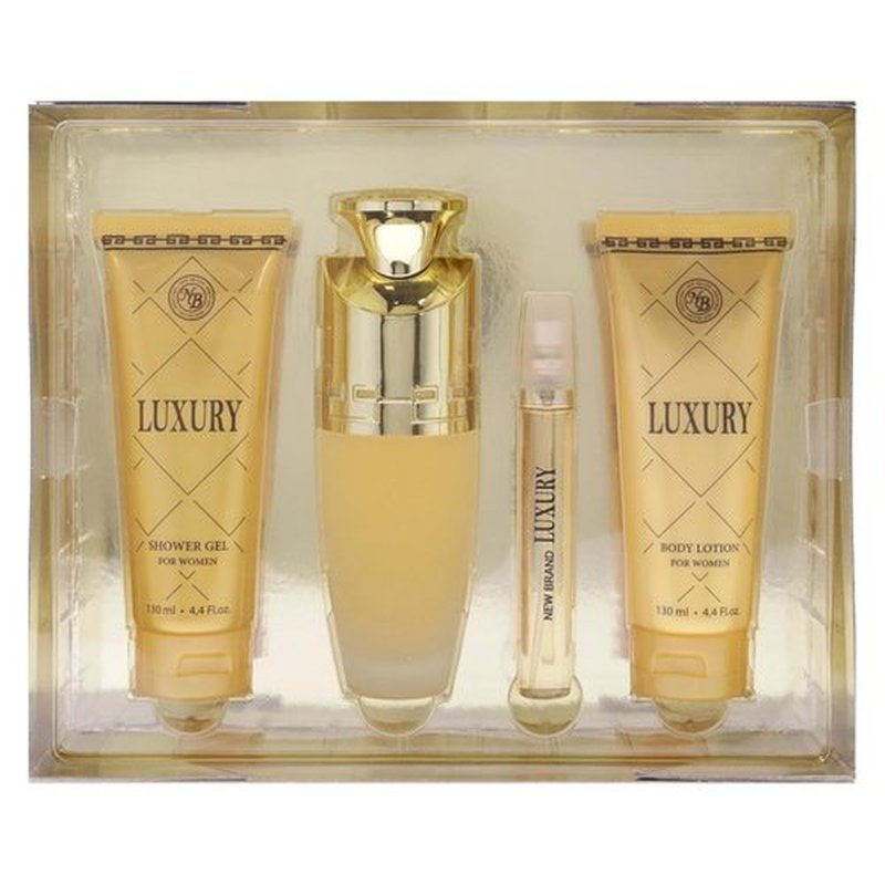 New Brand Luxury Women's Gift Set - 4 Pc EDP Spray, Shower Gel & Body Lotion | 3.3oz & 4.4oz