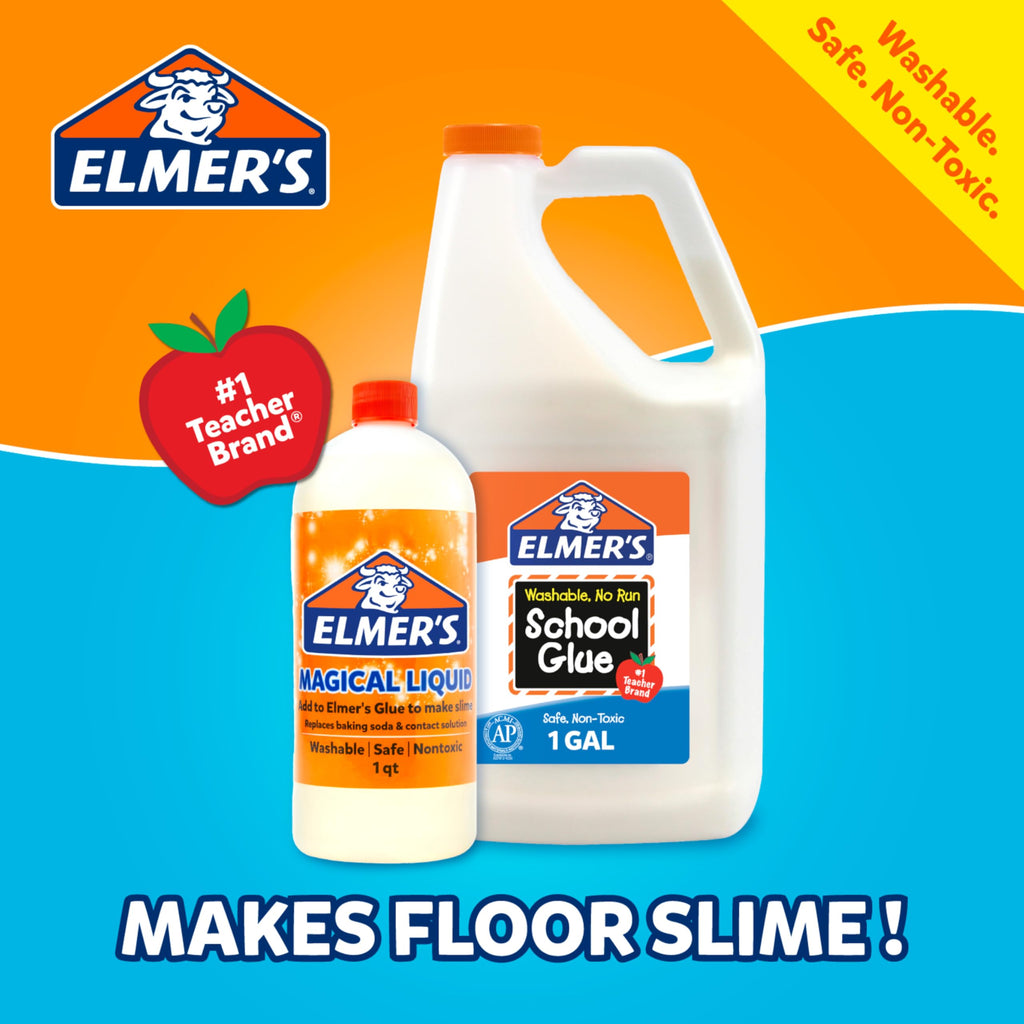 Elmer's White Liquid School Glue, 1 Gallon, Safe, Washable, 1 Count, - #1 Teacher Brand, Bulk Arts & Crafts, Projects, Classroom Supplies, Great for Making Slime