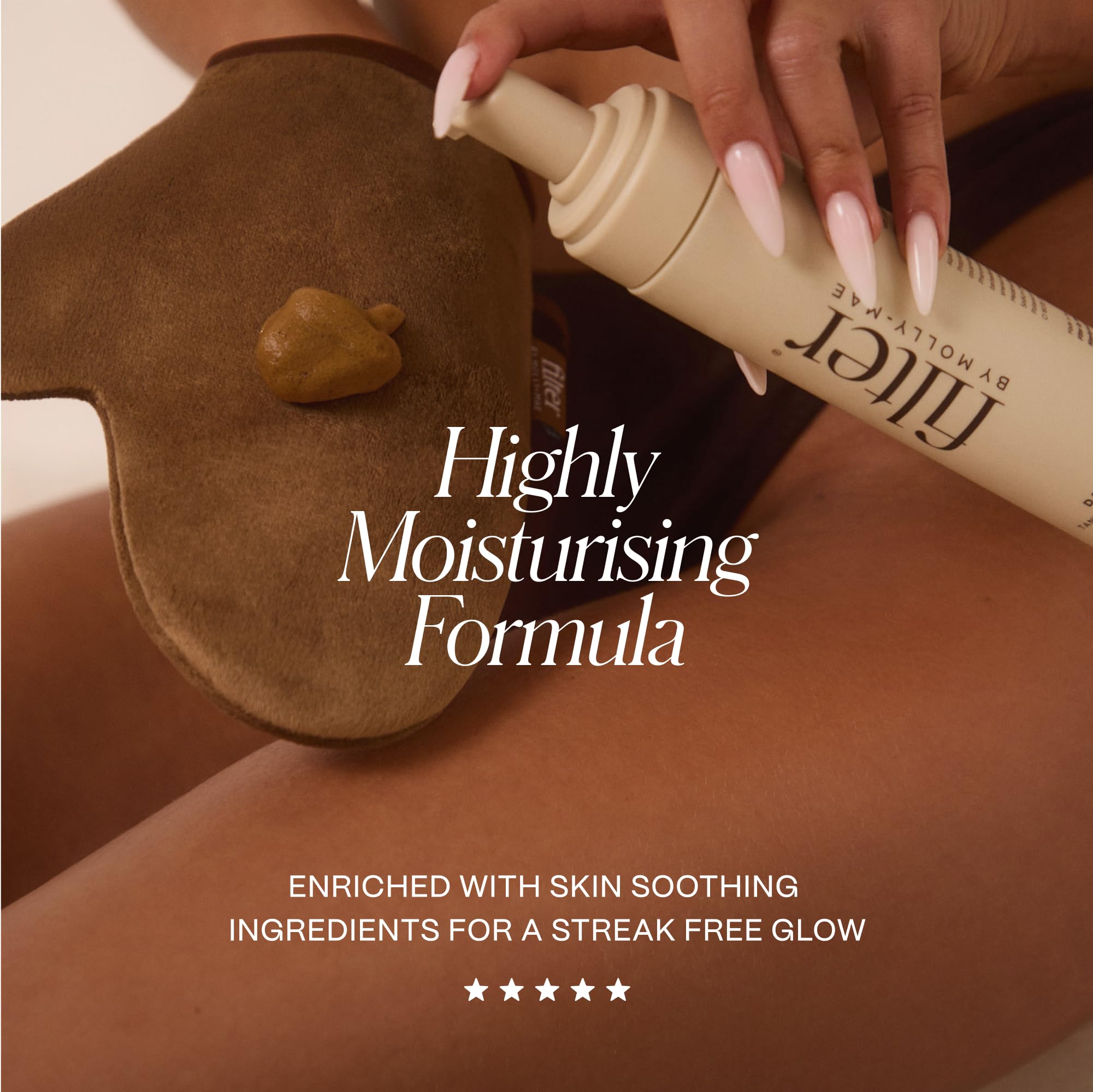 Filter By Molly-Mae Sunkissed Bundle | Extra Dark Self Tan Mousse | Fast Drying Streak Free Fake Tan | Bronzed Glow | Large Double Sided Velvet Soft Tanning Mitt | Perfect for Face & Body Application