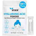 iFEiER Hyaluronic Acid Powder | High Molecular Weight Hyaluronic Acid Serum Powder | 1.5oz(42.5g) Cosmetics Grade | Sodium Hyaluronate | LMW HMW HA ingredient to make gel for DIY Serums