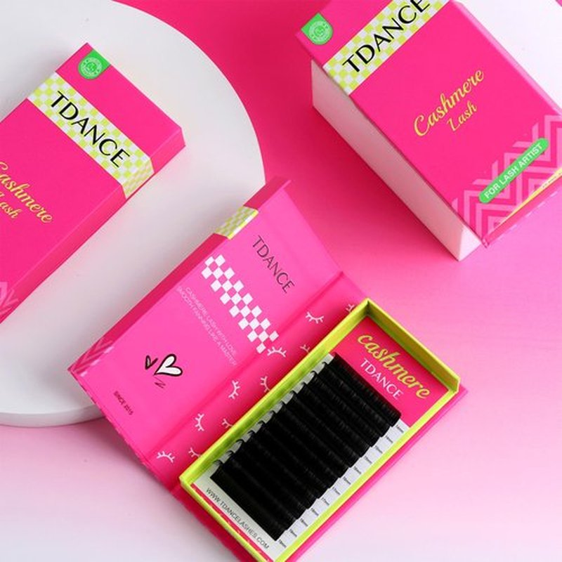 TDANCE Cashmere Lash Extensions Super Matte Black Volume Lash Extension C CC D DD B J L Curl 0.03-0.2mm Thickness Classic Lash Extensions Eyelash Extensions Professional Salon Use(0.05-DD,8-15 mm)