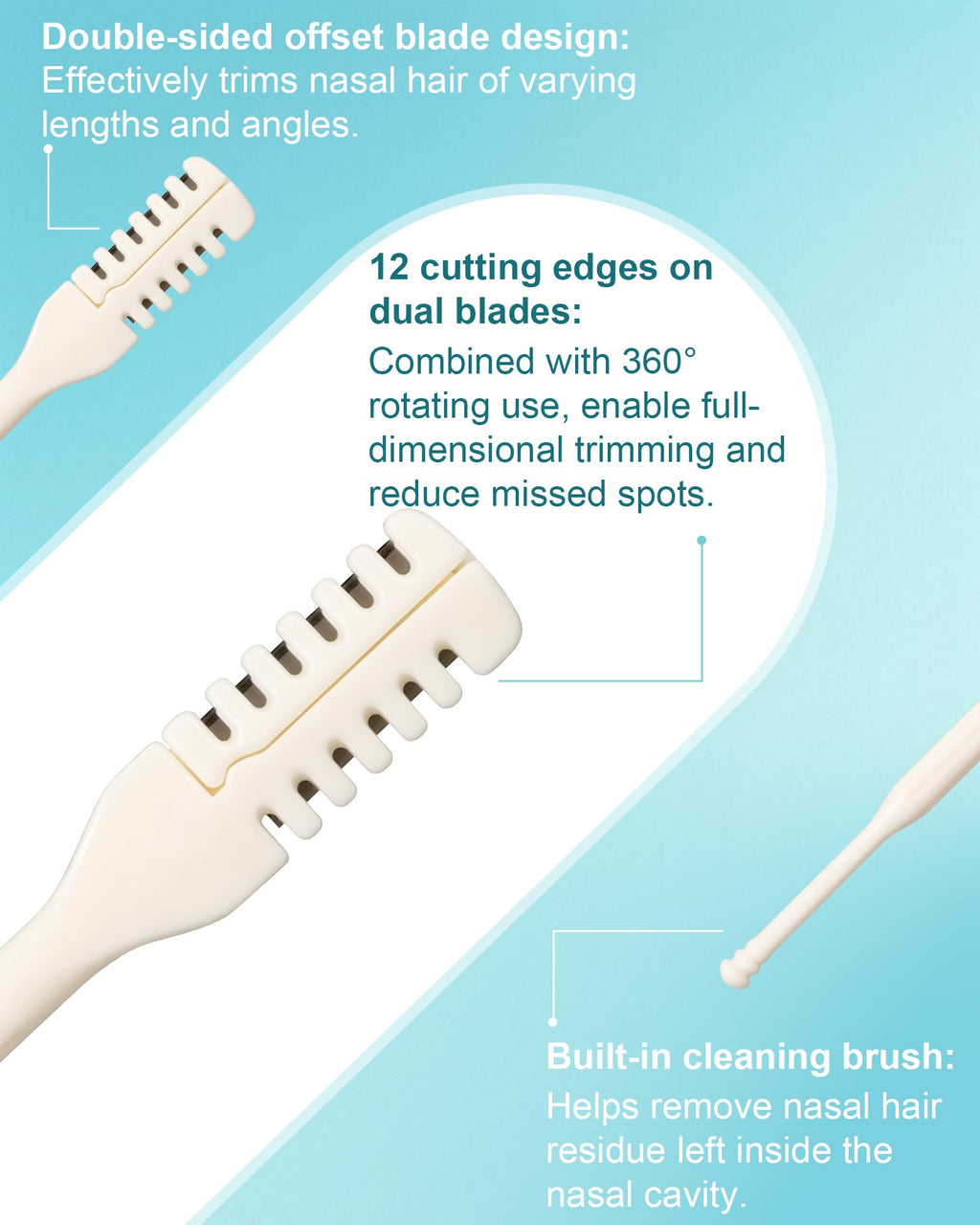 OZWLZV 20PCS Nose Hair Trimmer for Men & Women, 2-in-1 Nasal Hair Cutter, Manual & Portable Nose Trimmer, Double Sided Nose Hair Cutter, Nose Hair Remover with Cleaning Brush, Nose Razor