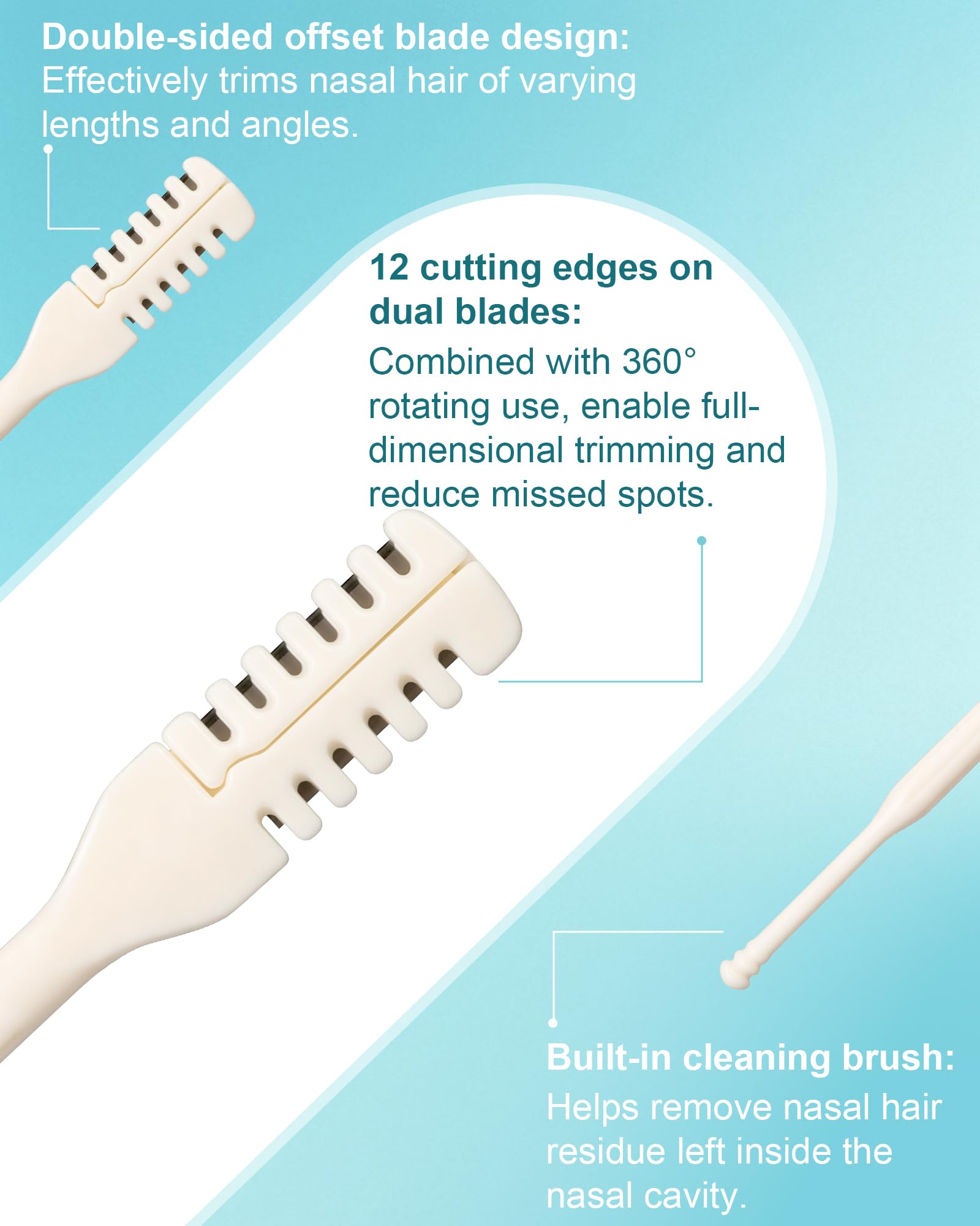 OZWLZV 20PCS Nose Hair Trimmer for Men & Women, 2-in-1 Nasal Hair Cutter, Manual & Portable Nose Trimmer, Double Sided Nose Hair Cutter, Nose Hair Remover with Cleaning Brush, Nose Razor