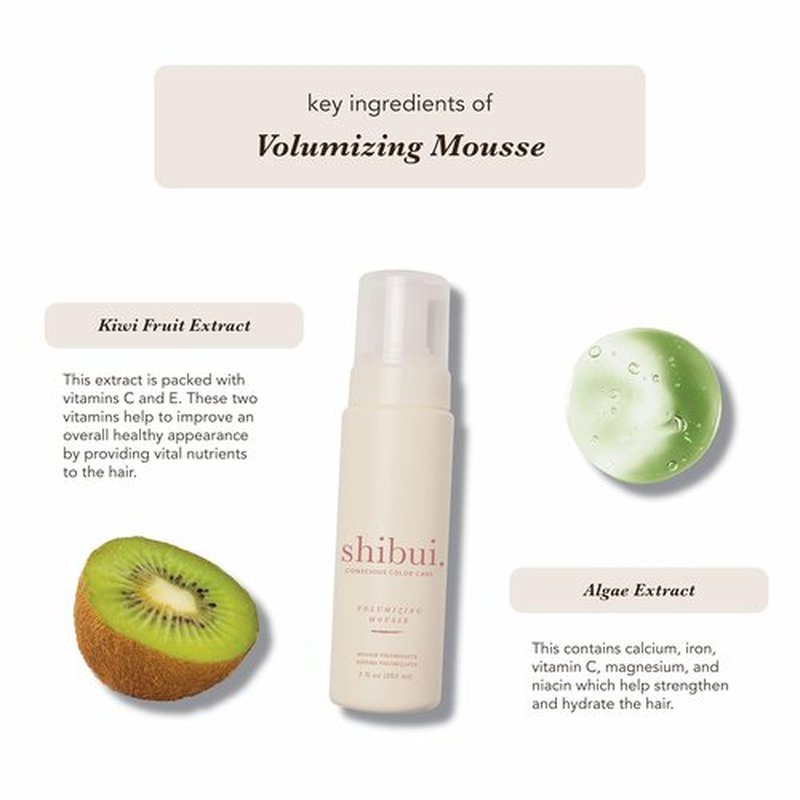 SHIBUI Volumizing Mousse - Weightless Lift & Color Protection for Fine to Medium Hair | 7 Fl Oz