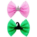 2 PCS Pink Green Hair Bow Clips for Women Girls Princess Witch Hair Accessories