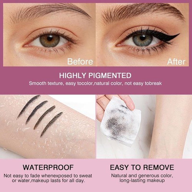 Skiennix Eyeliner Set - 3-in-1 Waterproof Kit with Brown Liquid & Pencil Liners | Long-Lasting, Smudge-Proof