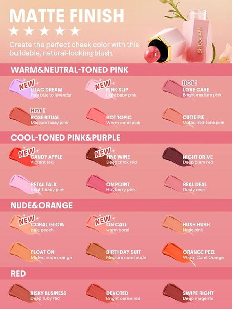 SheGlam Color Bloom Liquid Blush - 007 Pink Slip | Long-Lasting, Buildable Formula
