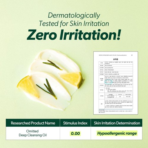 Omitted Fresh Lime Pore Clearing Deep Cleansing Oil (200ml) - Makeup Remover with LHA and Natural 7-Oil Complex, Lightweight Blackhead Cleanser, Korean Skincare, 6.76 fl. oz.