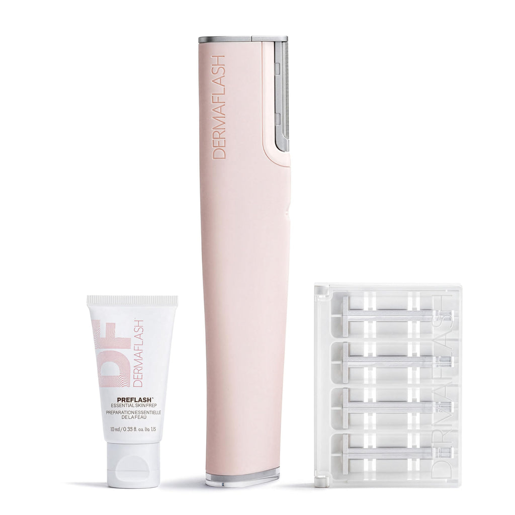 DERMAFLASH LUXE+ Sonic Dermaplaning Tool for Face Peach Fuzz Removal, Anti-Aging and Exfoliation