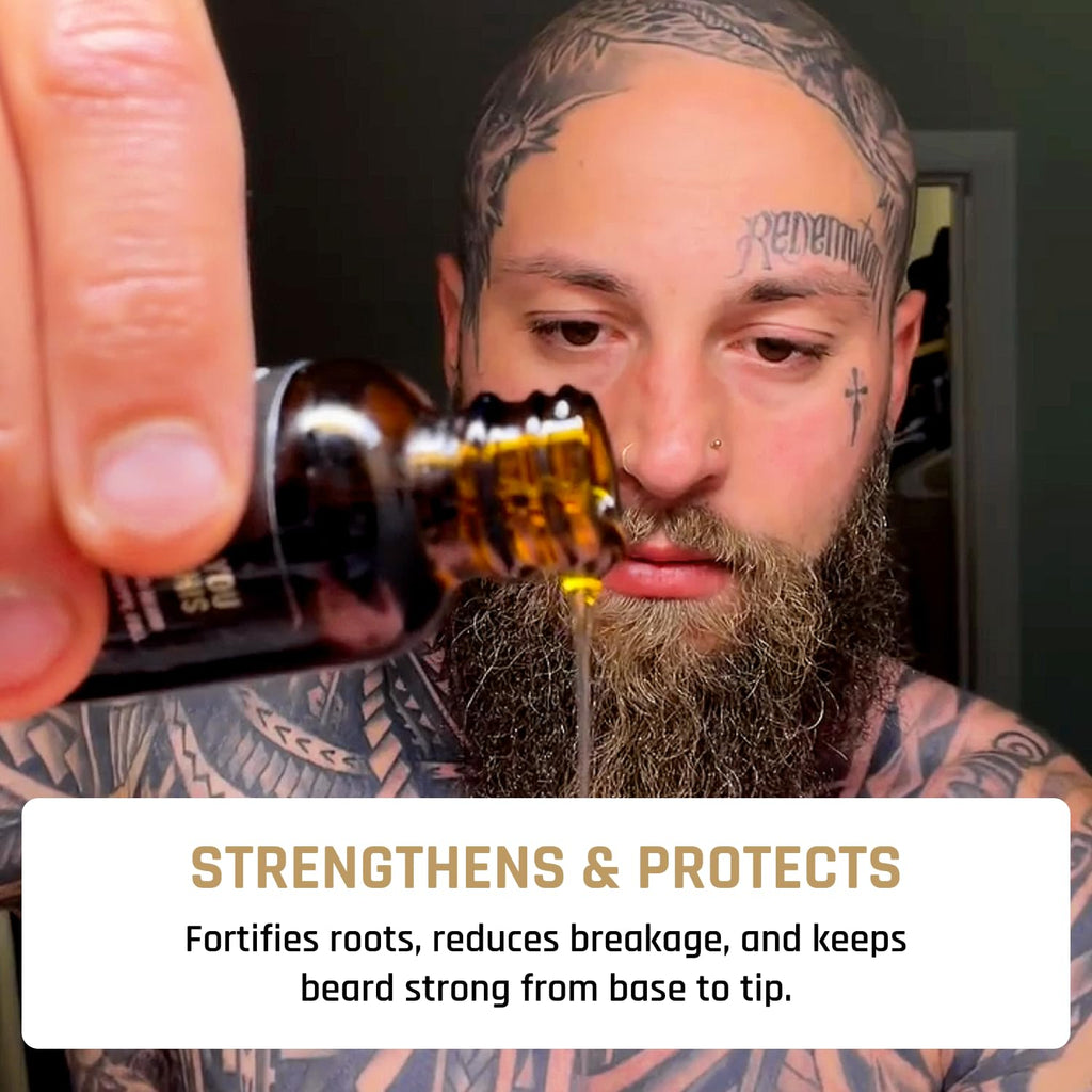 Derm Dude Accelerator Beard Growth Oil for Men | With Castor Oil & Jojoba Oil for Hair Growth | Promotes Thicker Fuller Beard | Hydrate & Soften Facial Hair, Non-Greasy - MVP 1oz