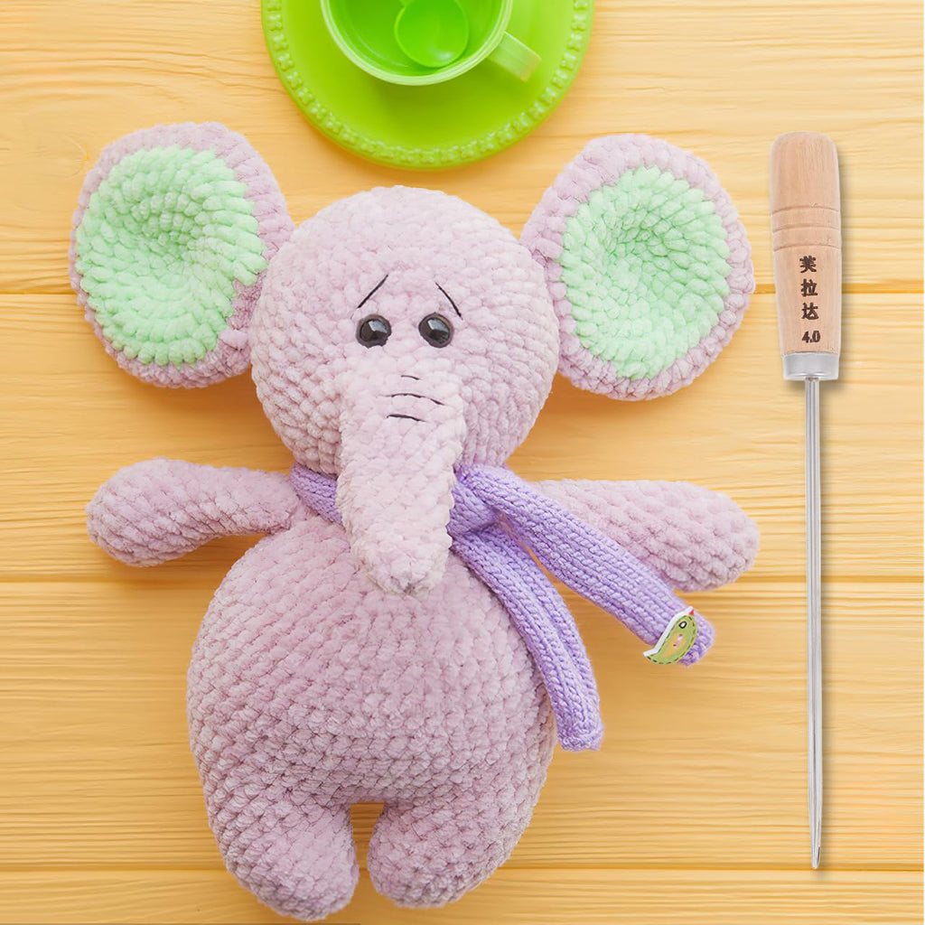 Angoily Stuffing Tool, Cotton Fillings Plug Awl with Wooden Handle Tool Stuffed Doll Filler DIY Toy Filling Device for Cotton Dolls Plush Toys Pillow Stuffer