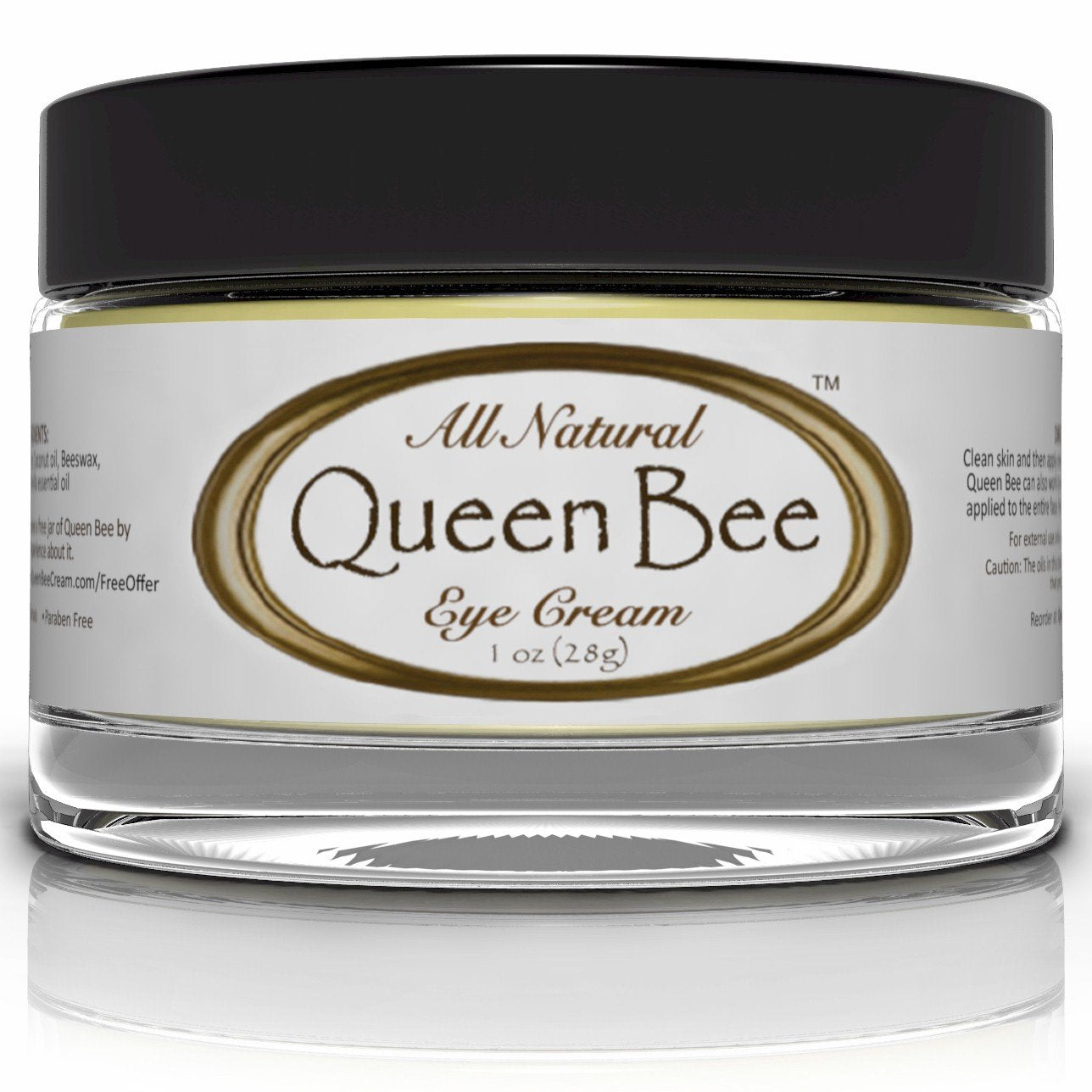 Queen Bee Organic Under Eye Cream for Dark Circles, Lines and Puffiness, 1 Ounce