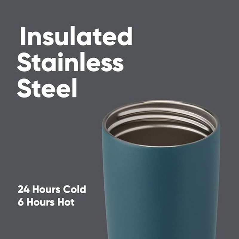 Owala SmoothSip Insulated Stainless Steel Coffee Tumbler - 20 oz Reusable Travel Mug in Grey/Blue
