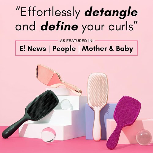 Lily England Detangling & Styling Brush - Pain-Free Rose Gold Brush for Curly Wet & Dry Hair