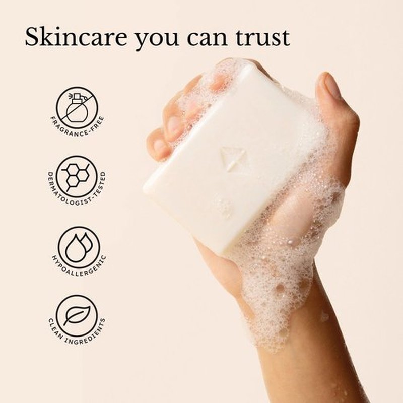 KYTE BABY Solid Body Wash Bar - Hypoallergenic, Fragrance-Free Oat & Shea Butter Soap for All Ages