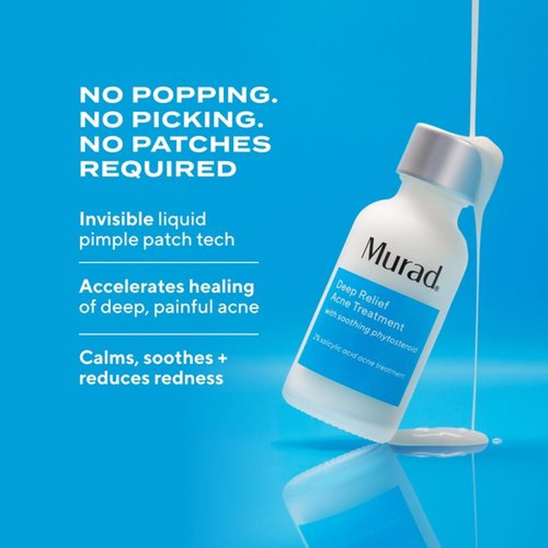 Murad Deep Relief Acne Spot Treatment with 2% Salicylic Acid – Patch-Like Liquid Treatment for Deep, Hormonal Acne & Breakouts – 1 Fl Oz