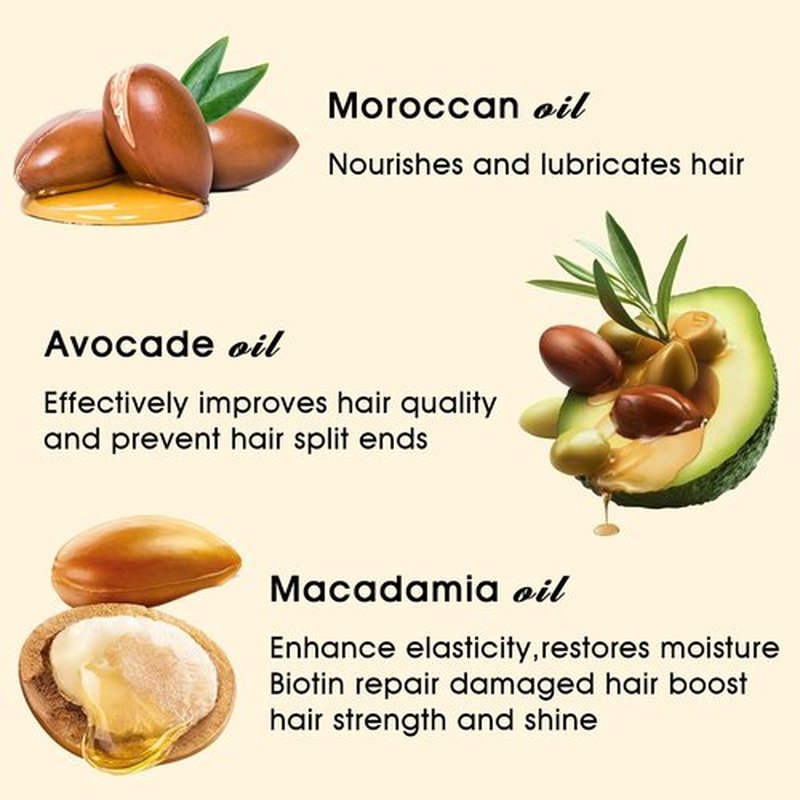 Adofect Hair Oil 100 Capsules, Hair Serum for Frizzy, Damaged, Dry - Hair Treatment Oils with Argan Macadamia & Avocado Oils - Vitamins A, E, & Pro B5 - Hair Vitamins for Women & Men