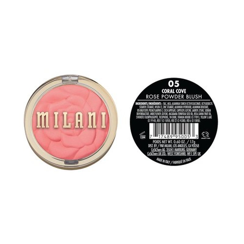 Milani Rose Blush - Powder Blush for Cheeks | Cruelty-Free Makeup in Coral Cove for Natural Matte Finish