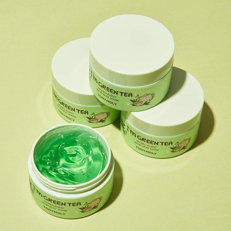 TONYMOLY Green Tea Hydro Burst Morning Mask - Refreshing Gel for Dull Skin | Hydrating & Calming with Green Tea, Bamboo & Centella Extracts