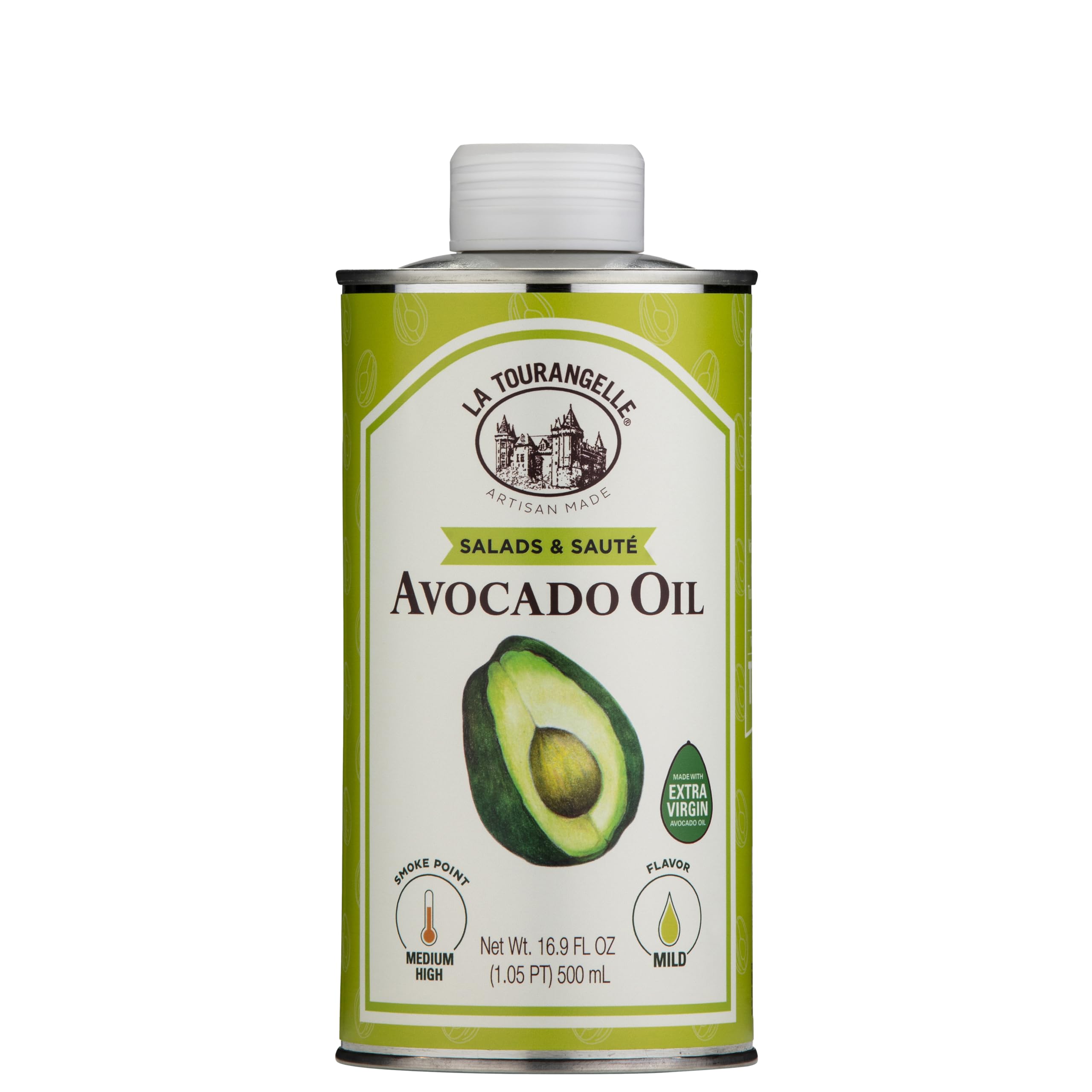 La Tourangelle Avocado Oil 16.9 Fl Oz, All-Natural, Artisanal, Great for Salads, Fruit, Fish or Vegetables, Buttery Flavor