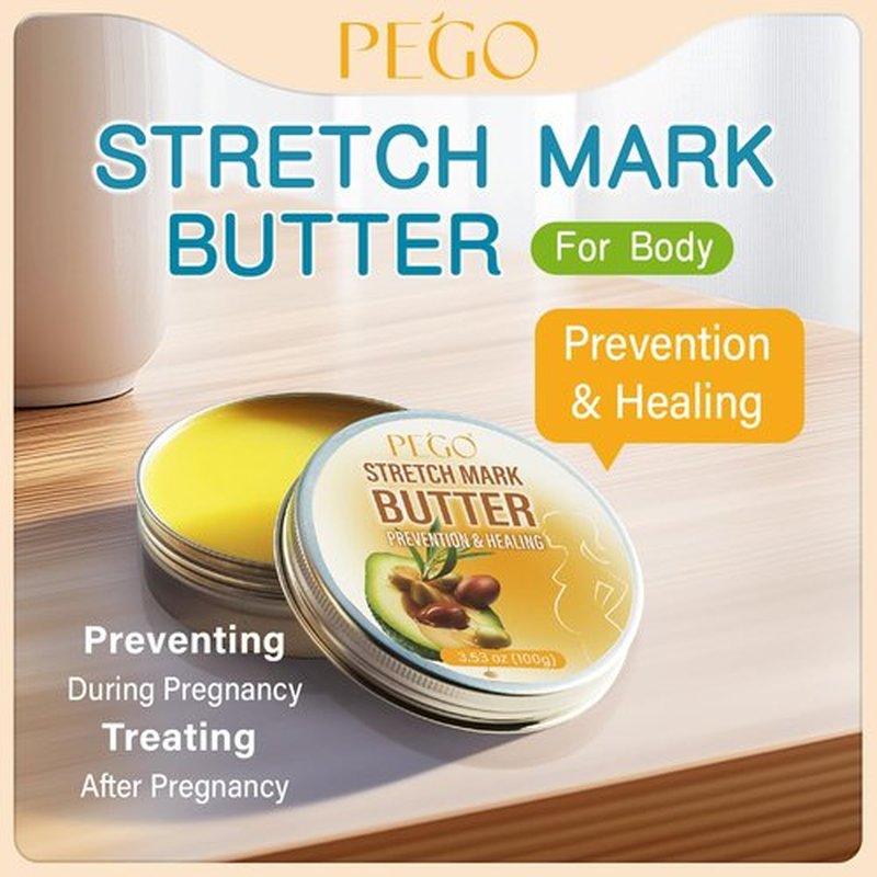 PEGO Stretch Mark Butter - Maternity Cream for Reducing Scars & Moisturizing Skin | 100g/3.53oz