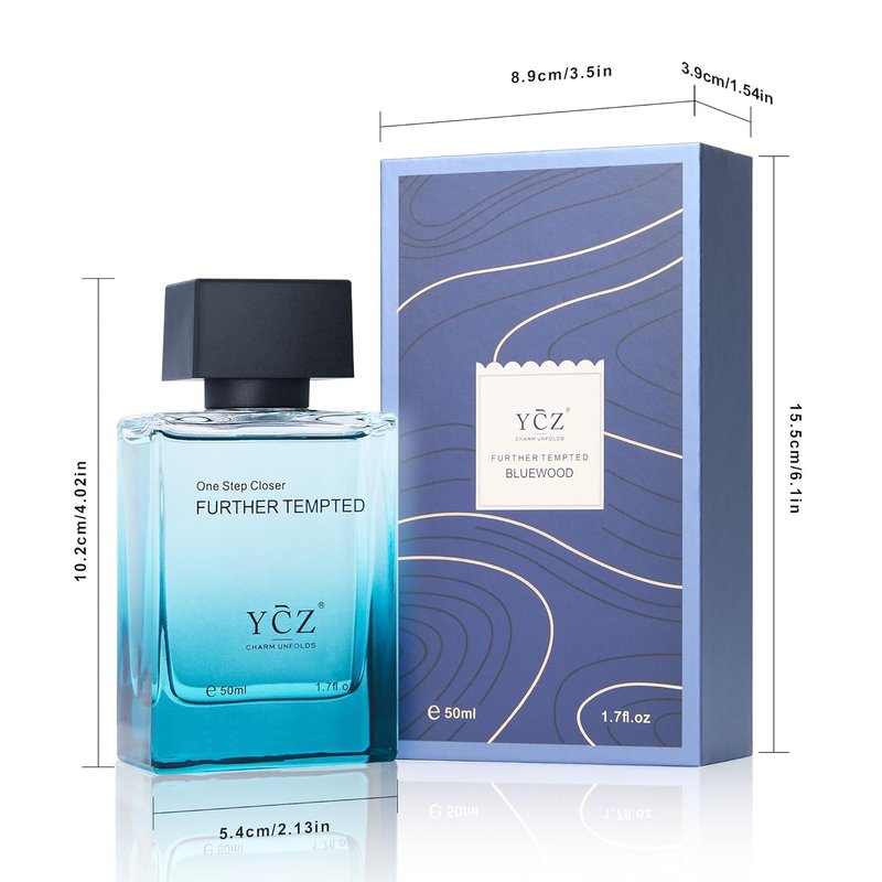 Ycz Men's Blue Wood Shadow Perfume - Long Lasting Eau De Parfum Cologne, 1.7 oz | Perfect Holiday Gift