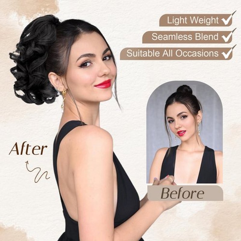 Foaoit Short Ponytail Extension Claw Clip in Hair Extensions for Women 10 Inch Loose Curly Ponytails Synthetic Updo Hair Pieces for Kids Girls (Light Brown mix Blonde)