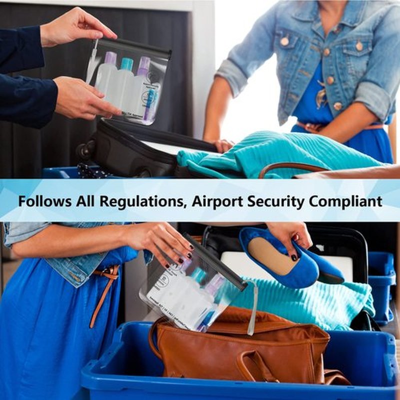 Skiennix Clear TSA Approved Toiletry Bag - Quart Size, Waterproof & Leakproof Travel Bags for Liquids