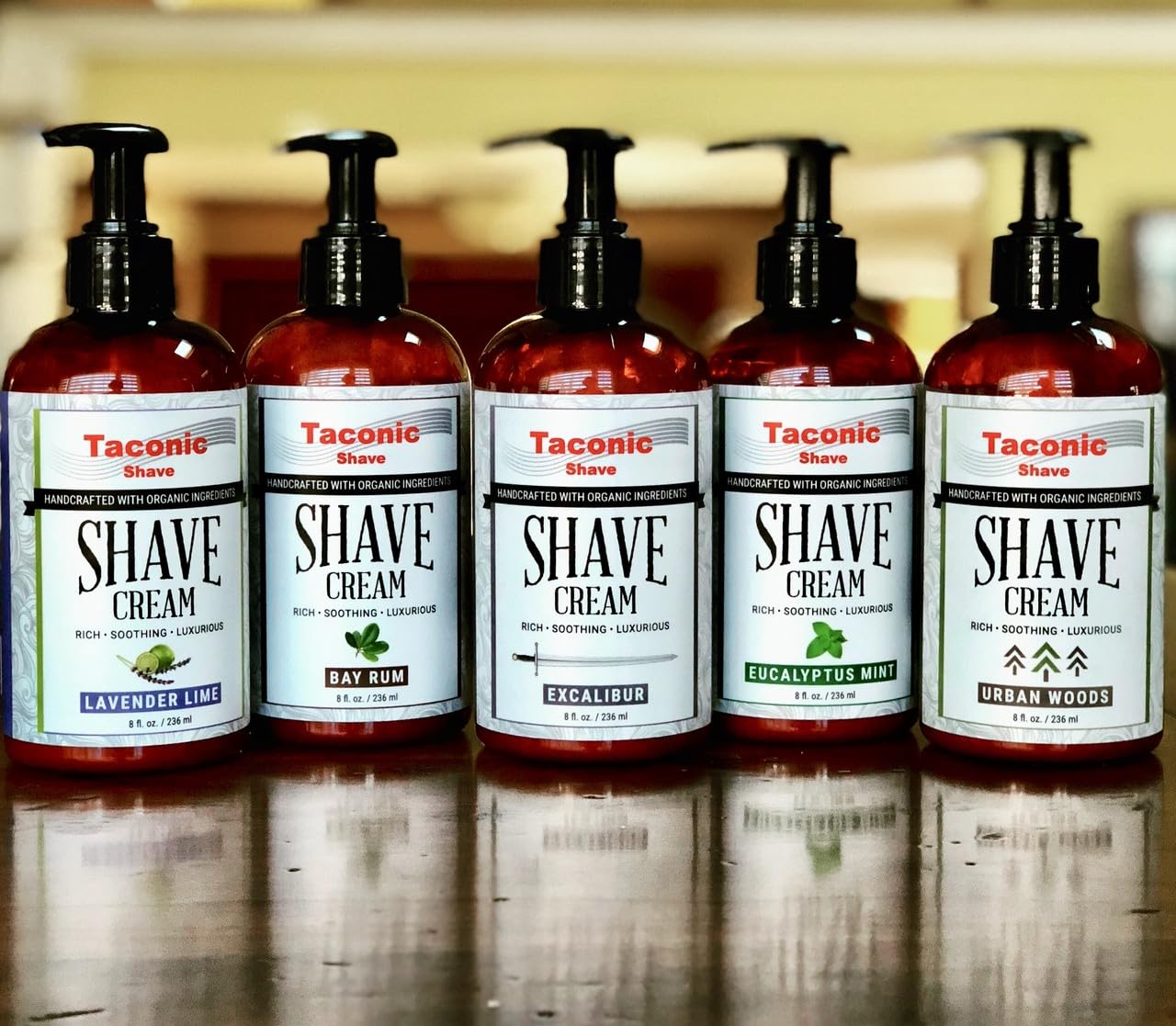 Taconic Shave, Natural Shaving Cream - Urban Woods Scent with hints of Tobacco and Bergamot -Ultra-Rich High Lather Formula – Natural Shave Cream for Men in 8 oz. Pump Bottle – Scented Shaving Cream
