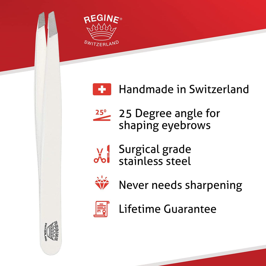Regine Switzerland Slant Tweezer - Swiss Made Professional Eyebrow Remover