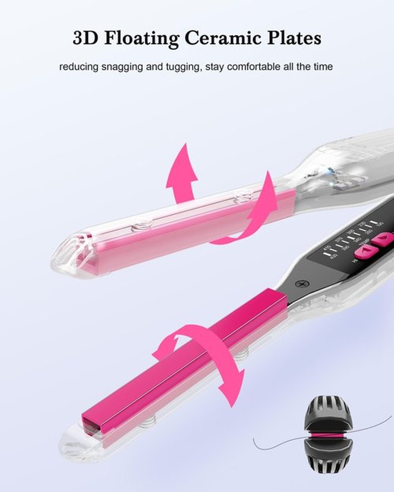 MELYDO Small Flat Irons for Short Hair, 3/10" Pencil Flat Iron with Adjustable Temp Mini Hair Straightener for Edges Pixie Cut and Bangs, Tiny Hair Straightener with Floating Plates, Auto Shut Off
